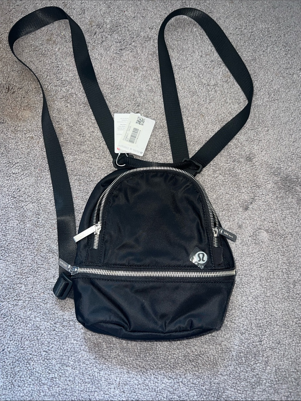 lululemon athletica Black Mini Nylon Crossbody Backpack